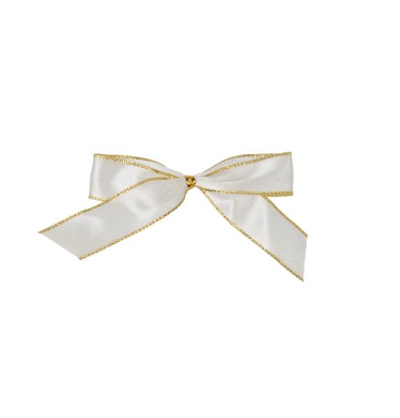 5/8 Pre-Tied Satin Twist Tie Bows - Old Gold